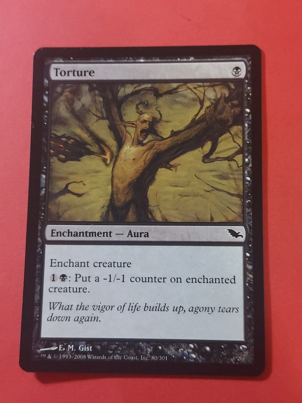 2008 Magic The Gathering Shadowmoor #80 Torture, C, Blk, NF, cd3
