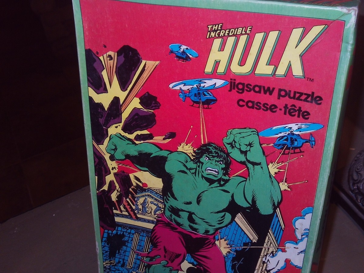 VINTAGE INCREDIBLE HULK MARVEL SUPER HEROES RARE PUZZLE CASSE-TETE