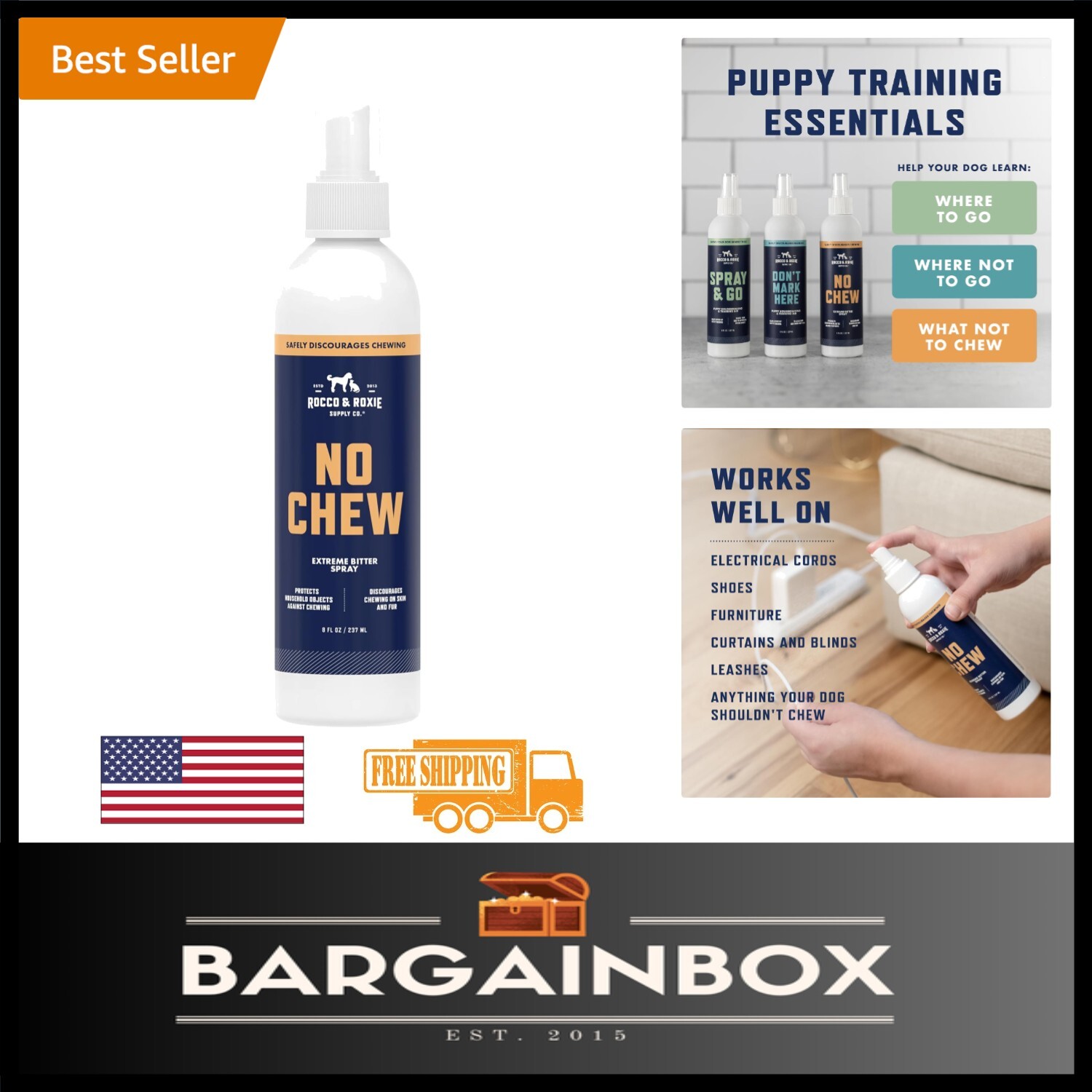 Ultimate No Chew Spray for Dogs - Alcohol-Free, Safe for Furniture & Fabrics