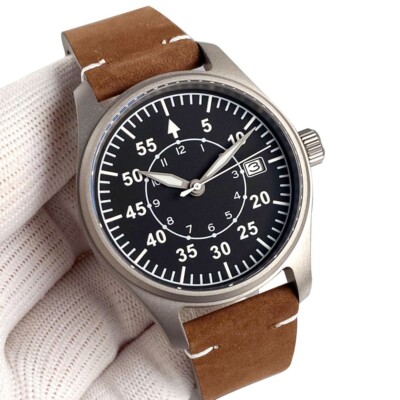 Titanium Hands and Case 39mm Retro Pilot 20ATM Sapphire NH35A Men Watches