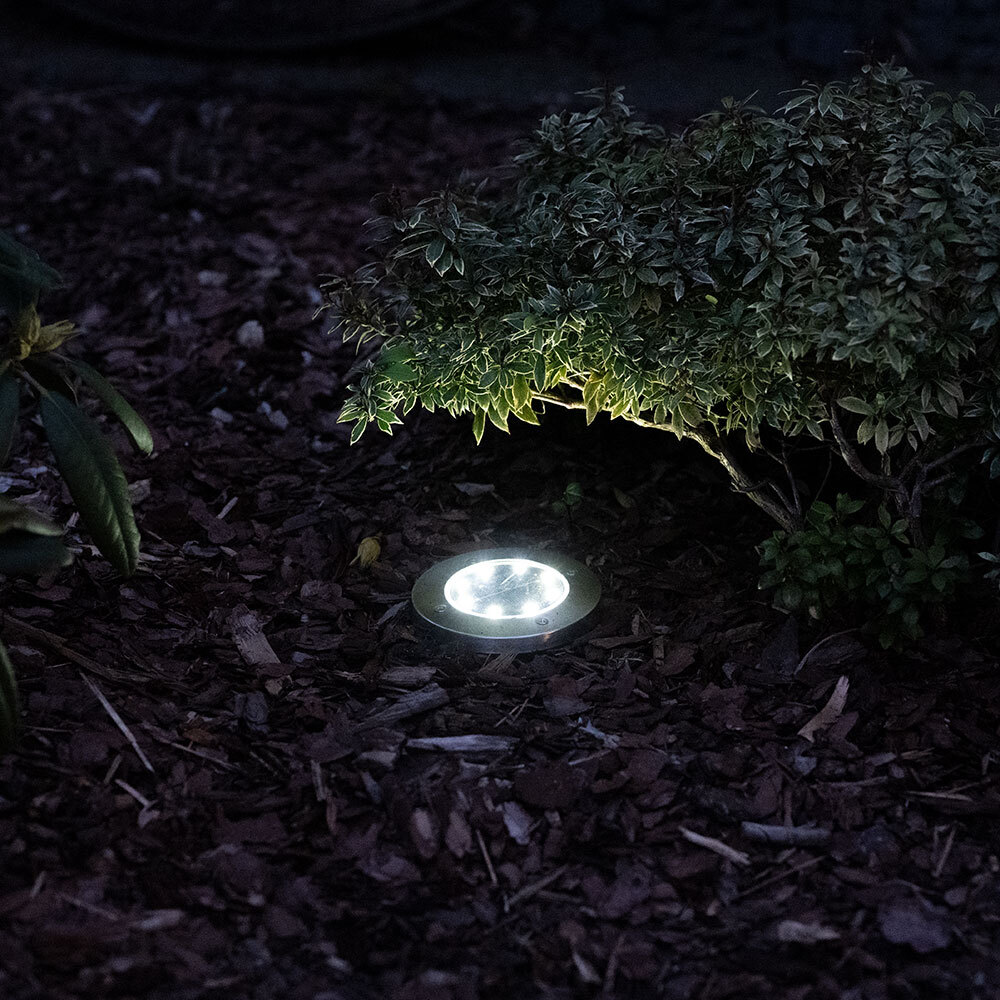 4er Set LED Solar Leuchten Außen Erdspieß Strahler Garten Spots Steck