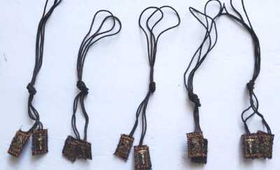 Escapularios en Honor a la Virgen del Carmen Lot 5 pcs