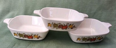 Set Of 3 Corning Ware Spice Of Life 1 3/4 Cup P-41-B Petite Casserole Dishes EVC