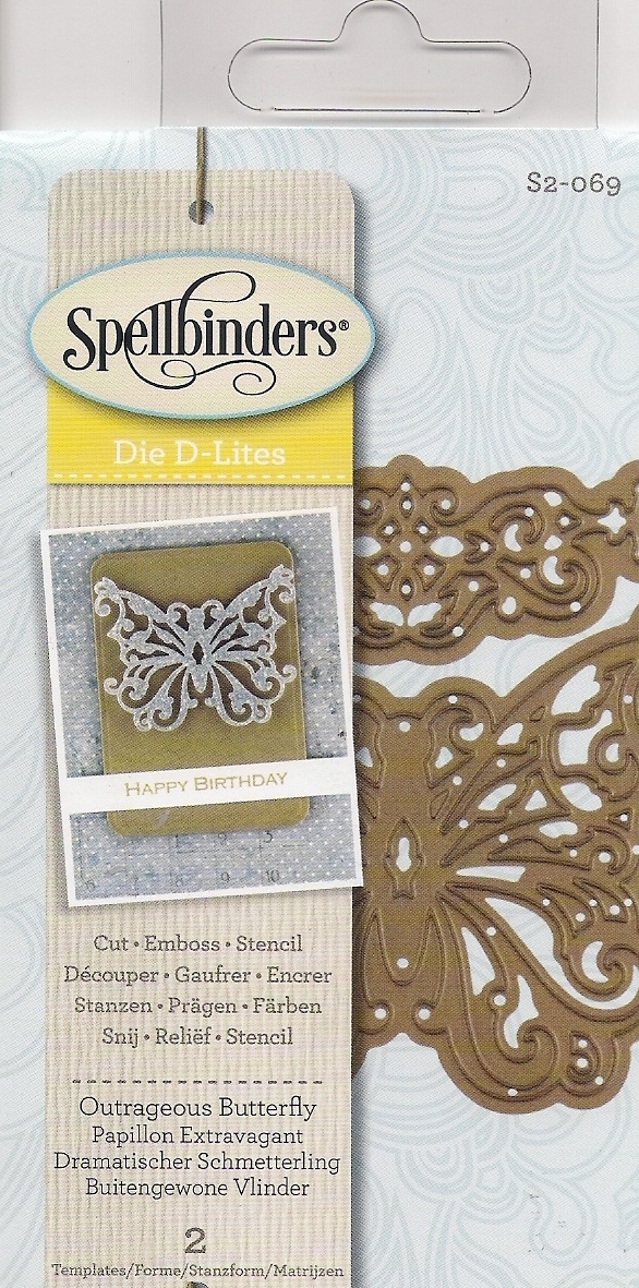 Spellbinders Die D-Lites cut emboss stencil Outrageous Butterfly S2-069 2pc