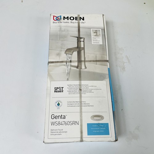 Moen WS84760SRN Genta SingleHandle Bathroom Faucet Spot Resist