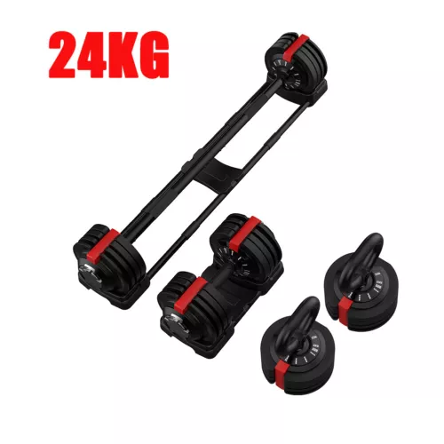 3in1 Kurzhantel & Langhantel Set Gewichte Hantelstangen Verstellbare Hanteln - Bild 32 von 32