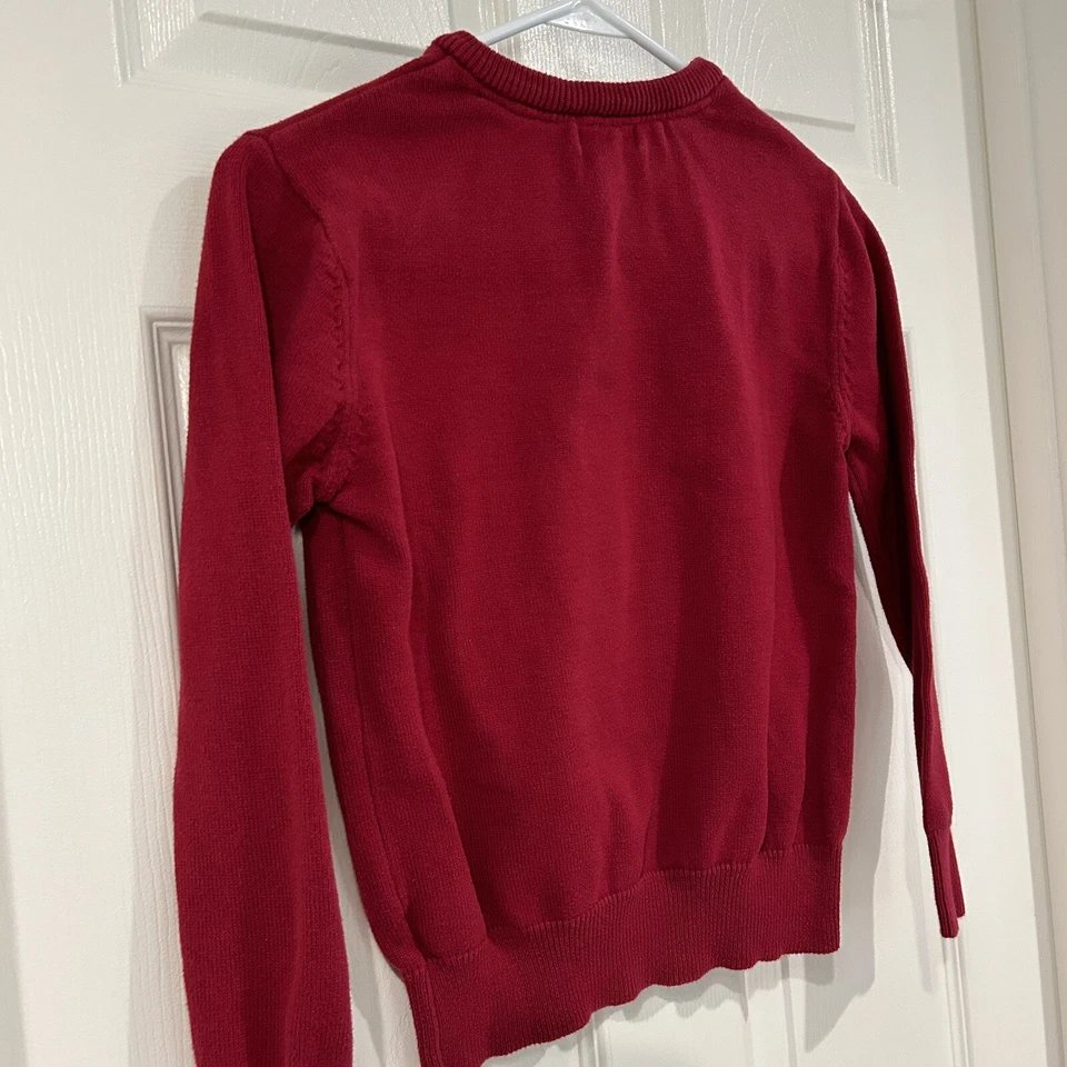 Чероки мальчиков молодежи v-образным вырезом красный свитер размер M 8/10 униформа праздник хлопок опрятный - Изображение 3 из 4