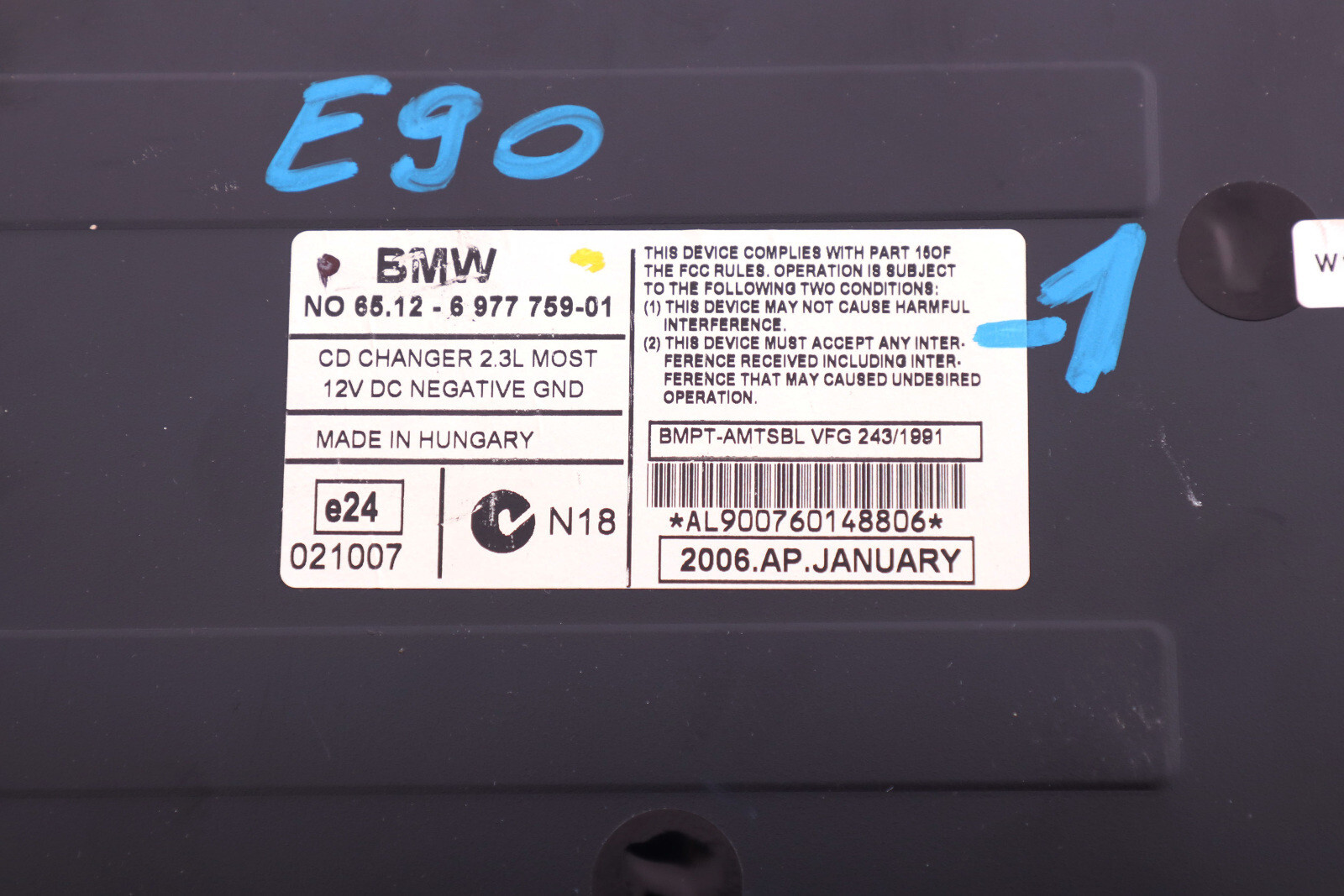 BMW 1 3 Series E81 E87 E90 E91 E92 6disc CD Changer Without Magazine 6977759 eBay