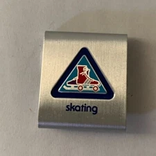 Boy Scout Cub Scout Skating Silver Tone Metal Belt Loop Slide Sports Program