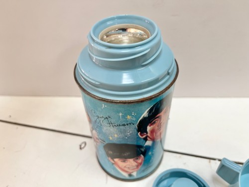 The Beatles Aladdin Thermos 8oz Nashville USA Rare 1960s Collectible Blue 1965 - Picture 12 of 14