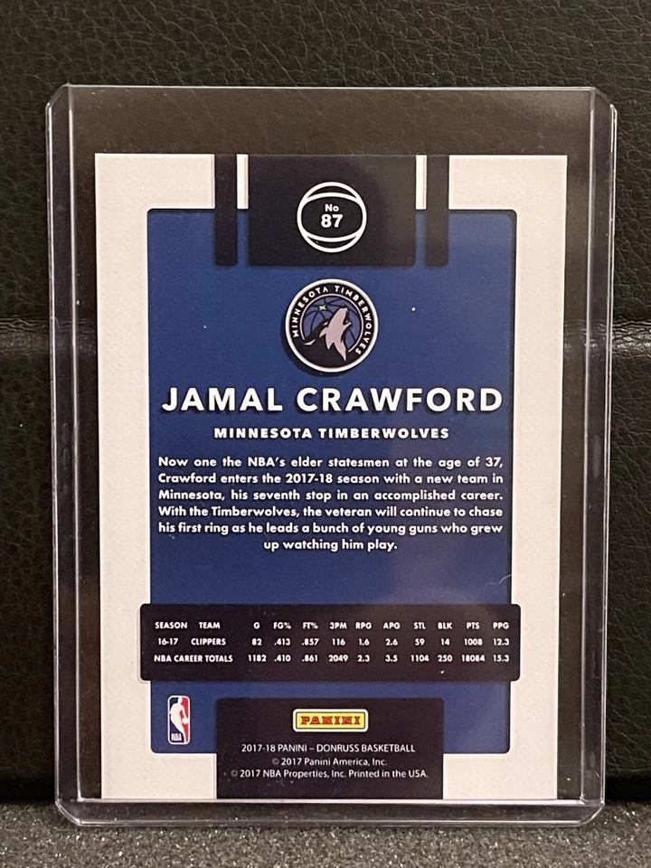 2017-18 Donruss LASER GREEN 55/99 Jamal Crawford #87 Minnesota Timberwolves - Image 2 of 2