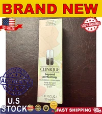 Clinique Beyond Perfecting Foundation + Concealer. 1 fl.oz./ 30 ml. WIN 24 cork