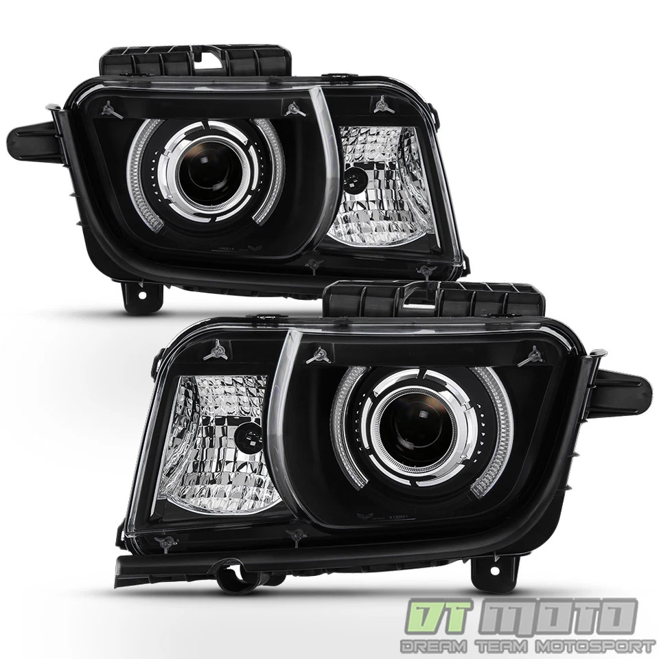 Juego de faros proyectores LED halógenos negros para Chevy Camaro 2010-2013 Foto 3 de 4