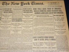 1923 FEBRUARY 2 NEW YORK TIMES - RUHR FEELS PINCH OF EMBARGO - NT 7979