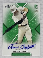 2021 LEAF PERFECT GAME AUTO TANNER CHELETTE GREEN PAPER 1/10