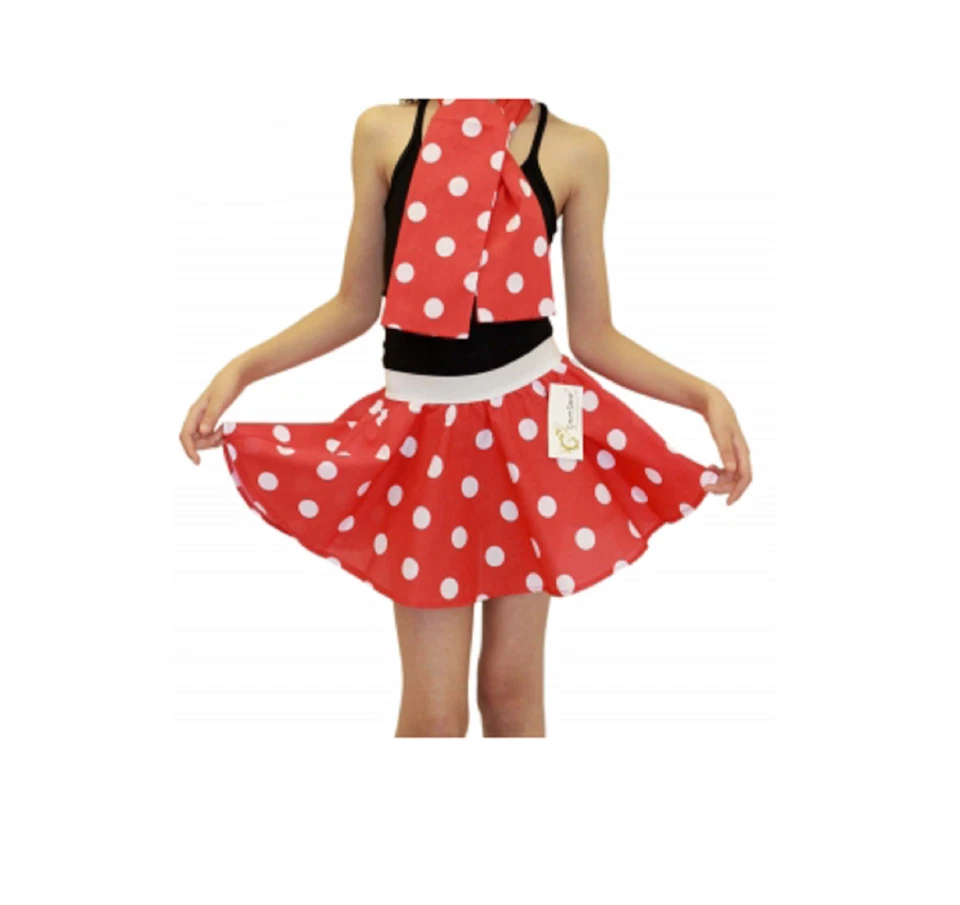 Niñas Edad 5-10 Años 50 y 60 Estilo Lunares Grasa Vestido Elegante Falda Rosa Foto 3 de 4