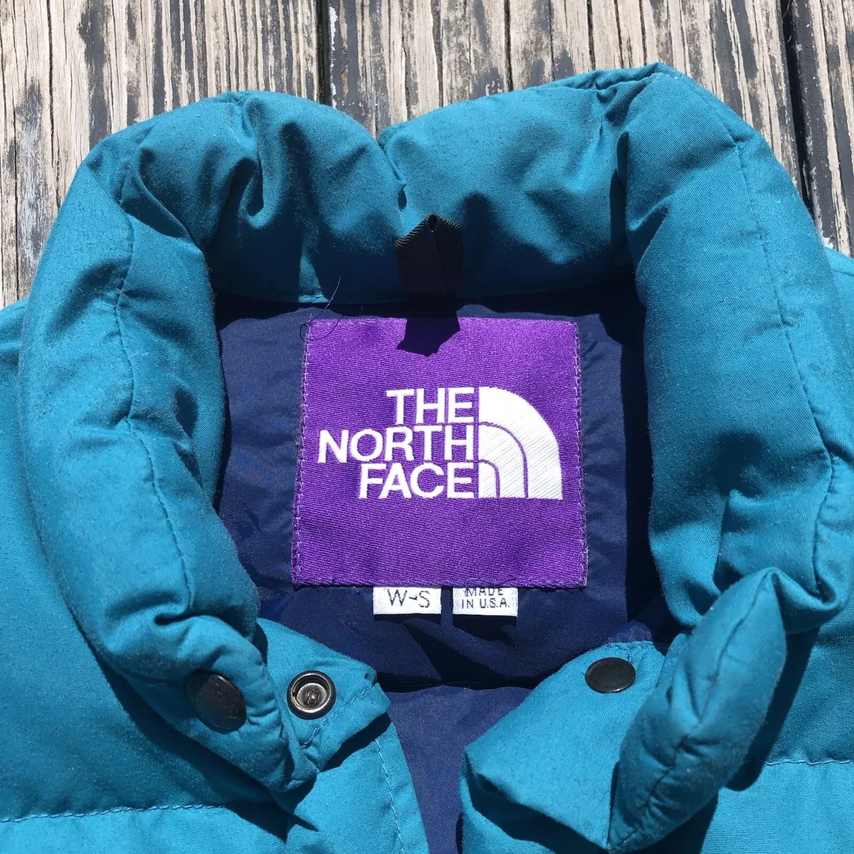 THE NORTH FACE PURPLE LABEL Down Puffer Vest Aqua Size S TNF Vintage USA Made THE NORTH FACE PURPLE LABEL Down Puffer Vest Aqua Size S TNF Vintage USA Made