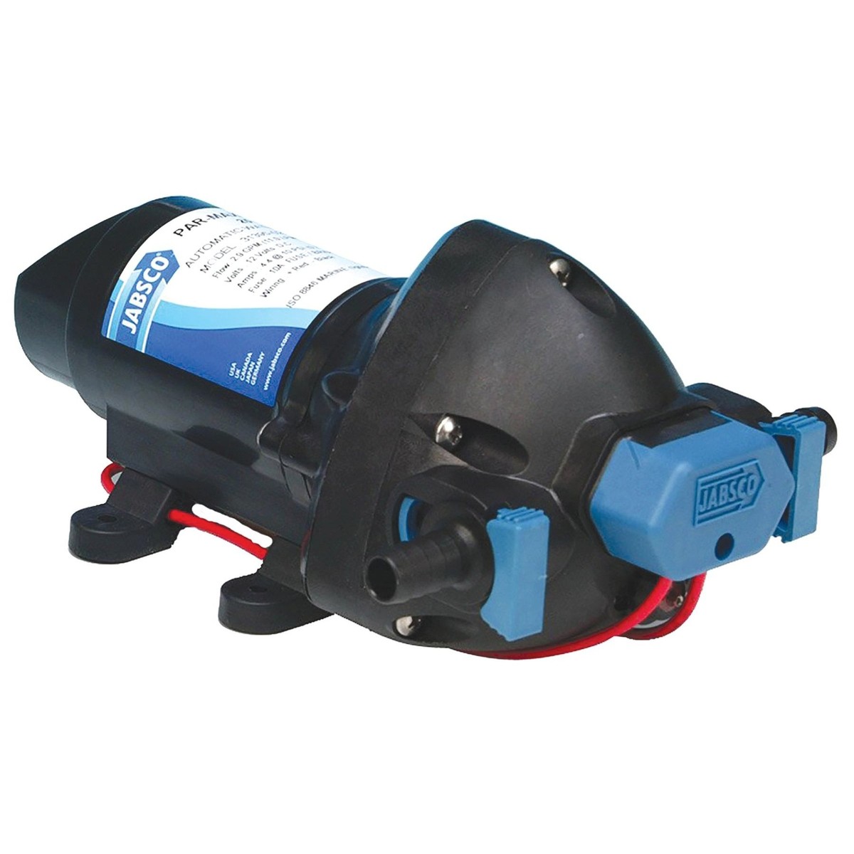 Jabsco 31395-2512-3A Par-Max 3 Seawater Fresh Water Pump: 12V, 3GPM, Shutdown At 25 PSI
