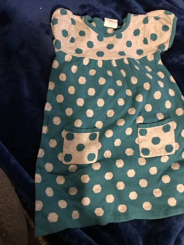 CRAZY 8 CONTRASTING POLKA DOT BABYDOLL DRESS POCKETS SMALL 5-6 EUC FREE GIFT