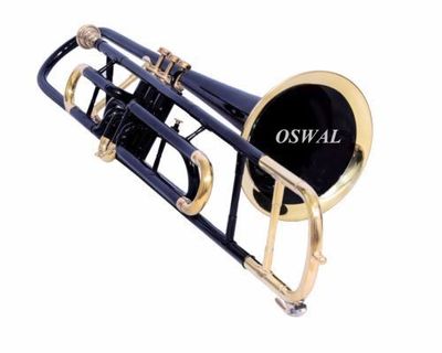 New MODEL BLACK Brass PURE BRASS MADE Bb flat Valve Trumbone Free case+M/P