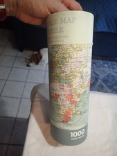 Vintage Map Puzzle 1000 Piece Puzzle in Cylinder - world map-Robert Fredericks