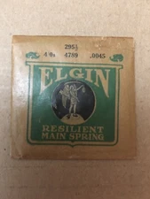 ELGIN RESILIENT Watch Replacement Mainspring 295 1/2 - 4/0s - 4789 .0045 NOS