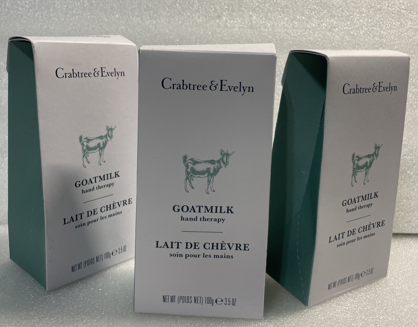 3X CRABTREE & EVELYN Goat Milk Hand Therapy Cream 3.5oz ea Goatmilk