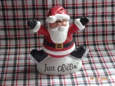 NEW BLOSSOM BUCKET "JUST CHILLIN" SANTA WITH SKATES # 238-13912