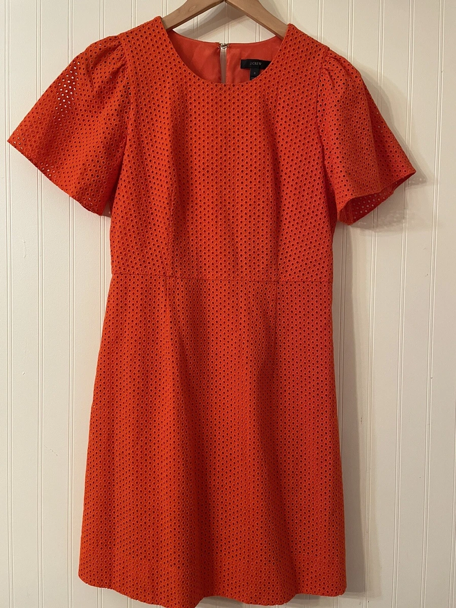 J crew hot sale orange eyelet dress