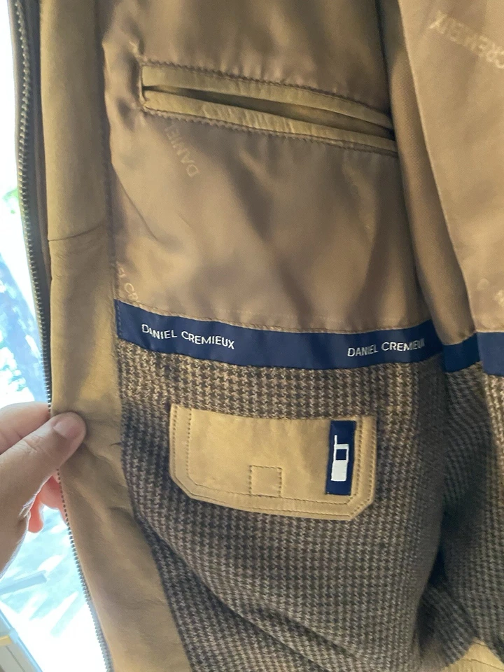 Daniel Cremieux Bomber Soft Cowhide Lined Lightweight Jacket  Large  Brown Vtg - Image 3 of 4