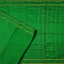 Vintage Green Sarees 100 Pure Silk Handwoven South Indian Sari 6YD Craft Fabric