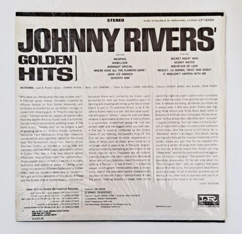 JOHNNY RIVERS-GOLDEN HITS-LP9324-COMPILATION-1980-REISSUE-CLUB EDITION-VG+ LP - Picture 2 of 7