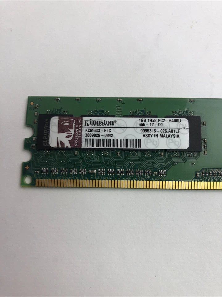 Kingston Technology KCM633-ELC 1GB 1Rx8 PC2-6400U 666-12-D1 Memory Module - Image 2 of 4