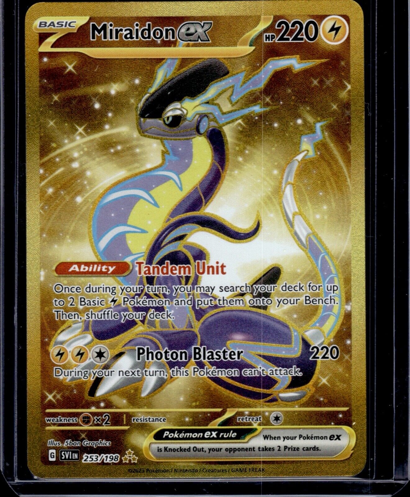 Carte Pokémon EV01 253/198 Miraidon EX GOLD SECRETE