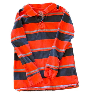 Faded Glory Youth Long Sleeve Orange/Gray Polo Shirt Boys Size M (8) | eBay