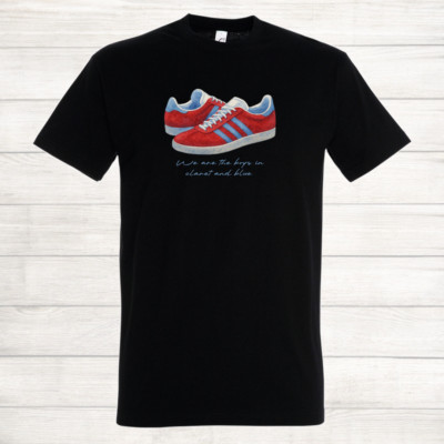 Aston Villa West Ham Burnley Gazellen weinrot und blau Top Turnschuhe T-Shirt