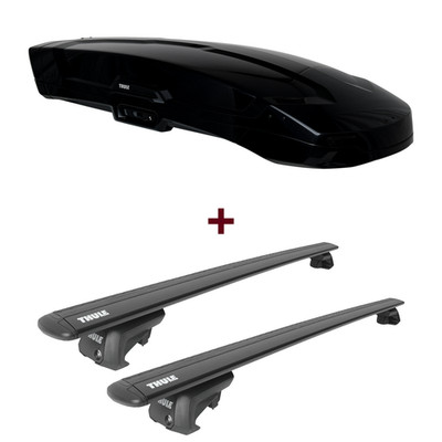 Dachbox Thule Vector M + Dachträger Thule WingBar EVO für VW Sharan Typ 7M