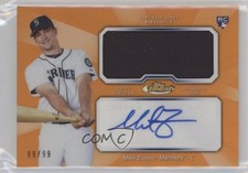 2013 Finest Jumbo Relic Rookie Refractor Orange 89/99 Mike Zunino Auto RC ht1