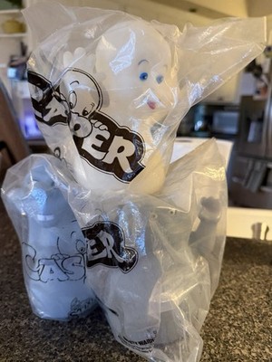 NEW 1995 Vintage Pizza Hut Casper The Friendly Ghost Puppet Set of 3