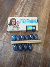 VINTAGE Sylvania Blue Dot Flashbulbs M2B, Box of 9 Flash Camera Bulbs