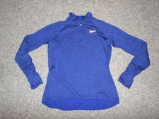 NIKE DRI-FIT WOMENS MEDIUM BLUE 1/4 ZIP THERMAL LONG SLEEVE RUNNING PULLOVER