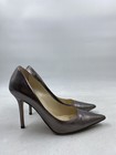 Jimmy Choo Metallic Anthracite Nappa Leather Pointed Toe Pumps W 6 — photo 3