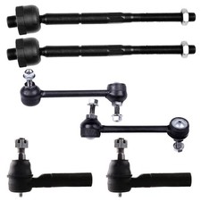 6pcs Front Tie Rod Ends Sway Bar End Link Sus...