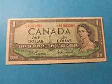 1954 Canada 1 Dollar Replacement Note - VF30