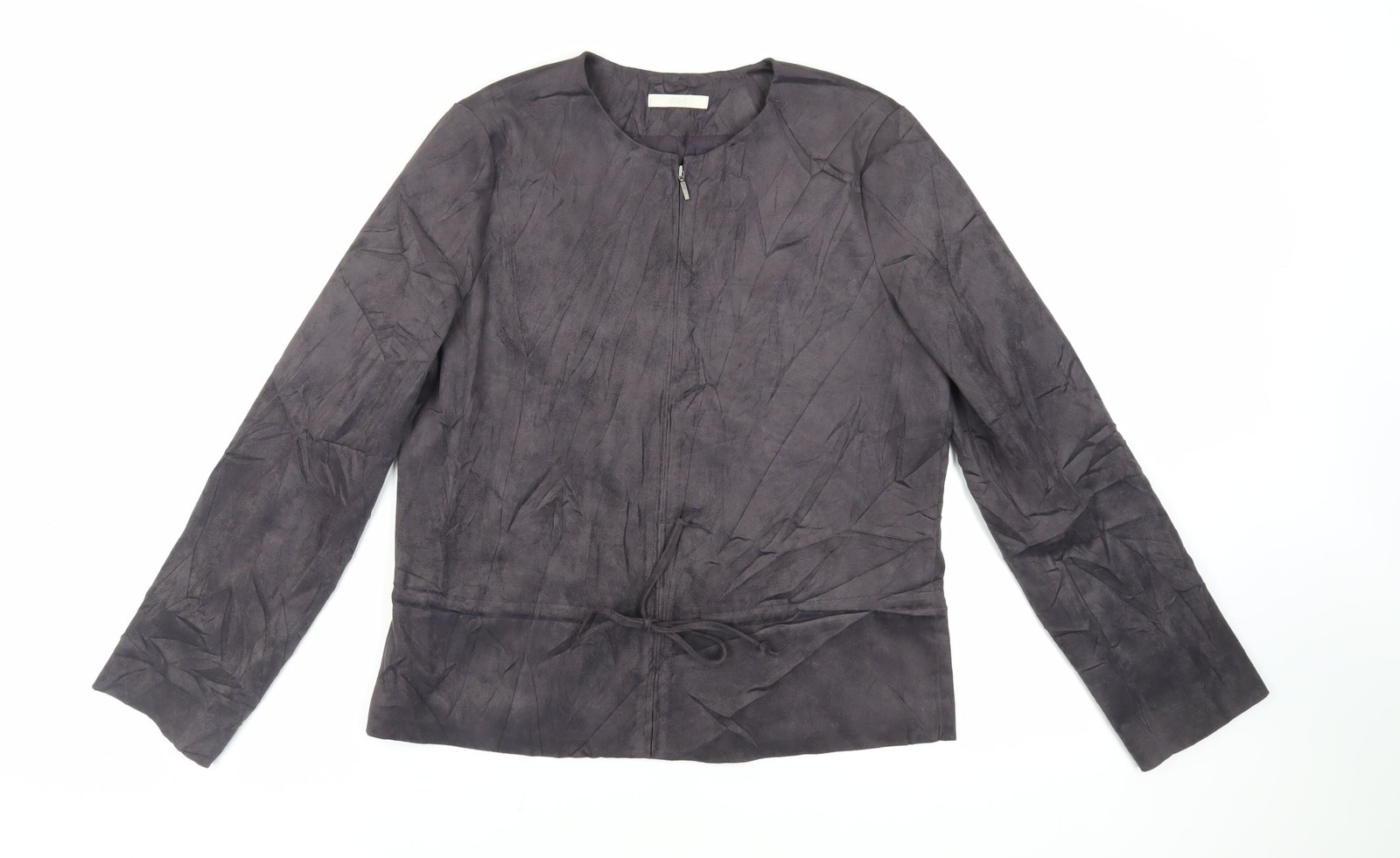 Chaqueta gris para mujer Marks and Spencer talla 12 cremallera - efecto gamuza