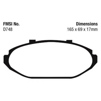For Lincoln Town Car 1999-2002 EBC UD748 Ultimax2 Replacement Front Brake Pads - Image 2 of 4