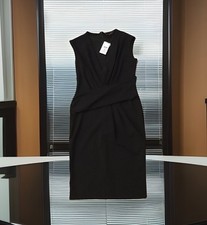 New Lipsy Size 14 Black V Neck Bodycon Fitted Dress New Cocktail Evening