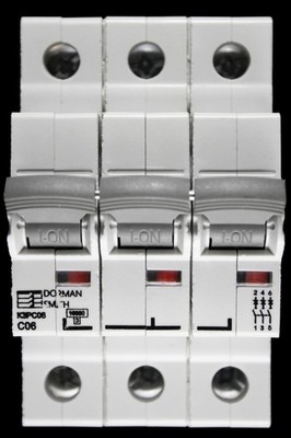DORMAN SMITH 6 AMP CURVE C 10kA DREIPOLIGER MCB SCHUTZSCHALTER K3PC06