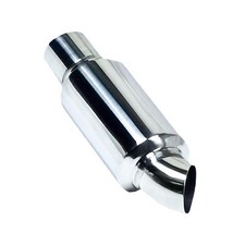 Universal Car Exhaust Muffler 2.5 Inlet Outlet Stainless Steel Pipe Tip Usa