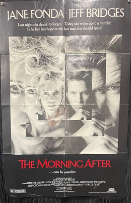 THE MORNING AFTER (1986) Original Movie Poster Jane Fonda Jeff Bridges FOLDED